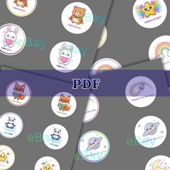 Printable Kids Affirmation Stickers Bundle | 16 Kawaii Motivational Designs