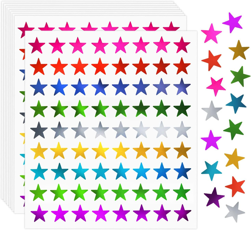 Star Metallic Stickers 2520 PCS 0.6 Foil Stars for Kids Reward & Behavior Cha