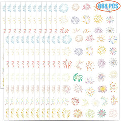 800+ Colorful Firework Stickers for Parties, Birthdays, Baby Showers