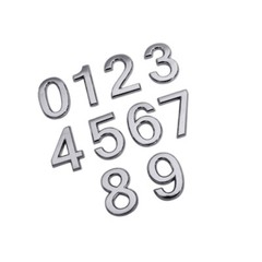 10 Pcs Number 0-9 Self Adhesive Stickers Plastic Stickers with Metal Plating