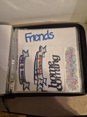Crop instyle psb 3 ring binder W/ Family friends & home cutouts & Stickers