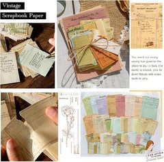200 Sheets Vintage Newspaper Tickets Scrapbook Paper, Journaling Scrapbooking Su