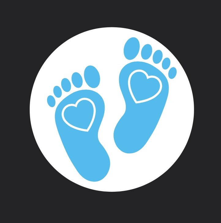 Blue Footprints Baby Shower ENVELOPE SEALS LABELS STICKERS 1.2″ ROUND Girl Boy