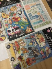 BEACH BUM SUMMER Scrapbook Stickers LOT !