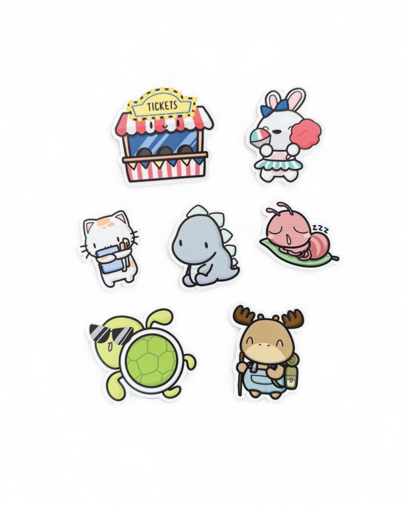 Hubman & Chubgirl 7 Assorted Vinyl Stickers Cute Animal Decals