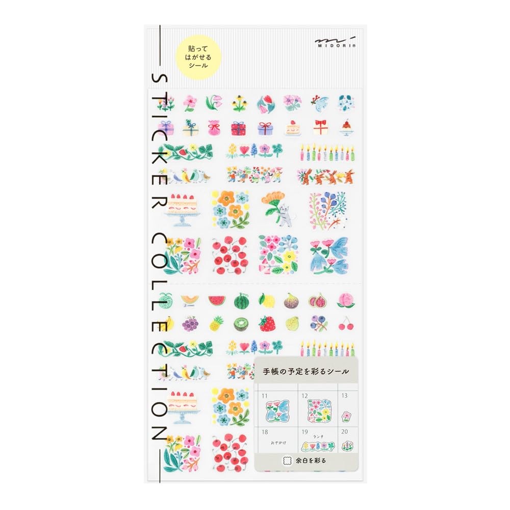MIDORI Stickers for Planners, Margins, Floral Pattern, 82741006