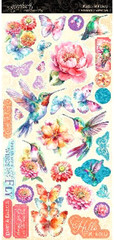 Graphic 45 Flight of Fancy Butterfly Flower Hummingbird Fly Cardstock Stickers