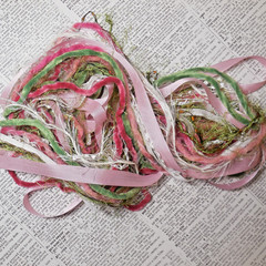 Fiber Art Yarn Journal Scrapbook Mixed Media Gift Wrap 24 Yds «Shabby Chic»