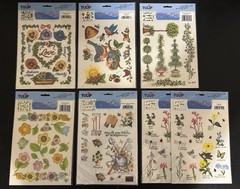 Lot of 7 TULIP RUB ON TRANSFERS MPD# 62, 36, 90, 263, 261 & 59 Floral Plants
