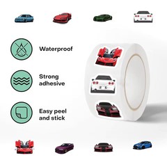 500Pcs/Roll Children Cars Reward Stickers School Students Cartoon Encourageme…