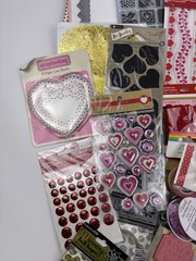 SCRAPBOOK LOT VALENTINES DAY Hearts Paper Stickers. Stamps Crafting