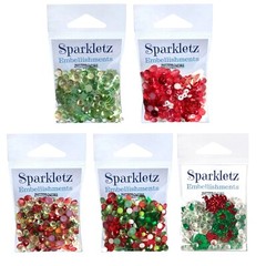 Buttons Galore Sparkletz CHRISTMAS SET Sparkling Sequin Jewels Embellishment Mix