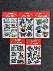 5 Packs Classy Stick-Ons By Jewel Prism Stickers Butterflies Animals Birds Deer