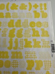 Making Memories Large Yellow Pattern Upper/Lower Case ABC/123 Scrapbooking
