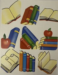 BOOK COLLECTION Stickers(9pc) Reading•School•Teacher Rewards •Apple•Card Making•