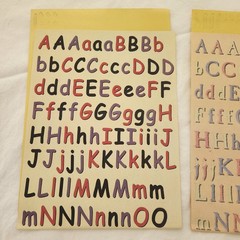 Lot 7 Sheets NON-ADHESIVE Alphabet Letters Numbers Pink Blue Pastel More Vintage