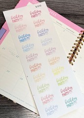 Happy Birthday,Birthday Cake,Party, Gift, Handmake Erin Condren Planner Sticker