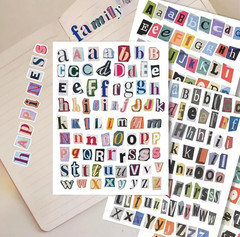 Vintage 287PCS Alphabet Letter Stickers for Scrapbooking and DIY Crafts