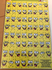 2x NEW SpongeBob SquarePants Sticker Sheets 2001 VTG 248 Total Bob Face Stickers