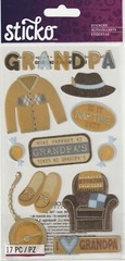 Sticko flat stickers GRANDPA Nap Time theme 92728 FAST FREE ship!