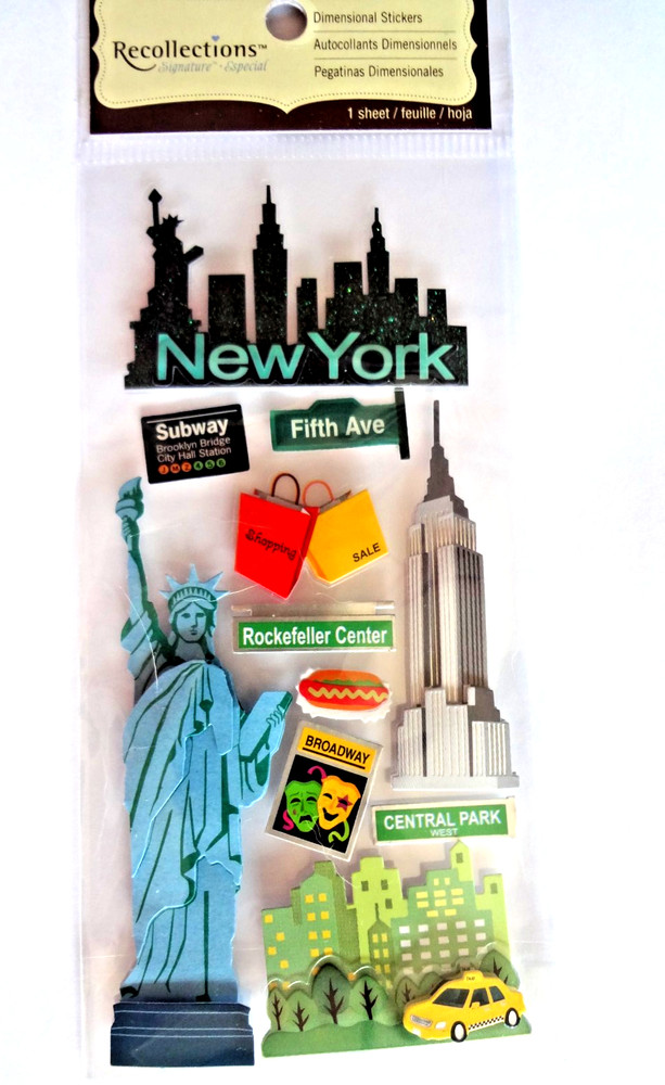 RECOLLECTIONS Jolee’s New York City NYC Travel Scrapbooking Stickers