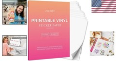 Water-Resistant Printable Vinyl Sticker Paper – 15 Glossy Sheets, Quick Drying