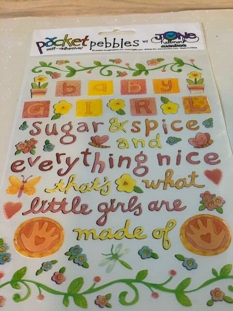 CREATIVE IMAGINATIONS 3D EPOXY STICKERS PACKET PEBBLES BABY GIRL SUGAR SPICE