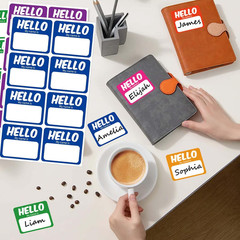 Hello My Name Is Stickers, 256 Pcs 8 Assorted Colors, 3″ X 2.5″ Self-Adhesive