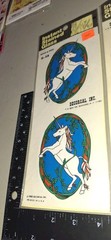 Vintage Stickers UNICORNS PEGASUS stained Glass Lot Of 3 Packages