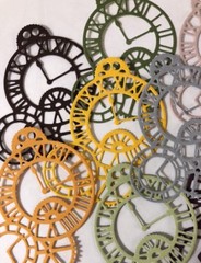 CLOCK GEARS Die-Cuts(6pc)Steampunk •Cogs•Sprocket•Earthtone•Machine •Antique