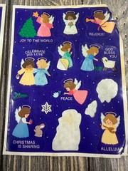 Vintage 1985 Christmas Angel Sticker Sheets Religious Holiday Scrapbooking Craft