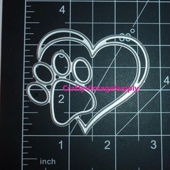 Metal craft die paw print heart cut cutting paper machine cutters dies
