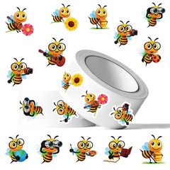 500Pcs Bee Sticker for Teens, 1 Inch Round Seals from Adhesive Paper, Honey B…