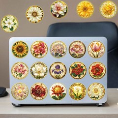 50 Pcs Gold Foil Stickers PET Transparent Waterproof Decals for Journal Phone La