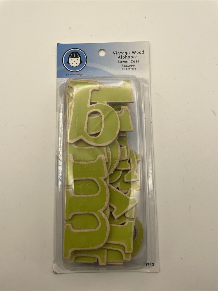 LI’L DAVIS DESIGNS Vintage Wood Alphabet Lower Case 1720 Seaweed 1 1/2 Inch