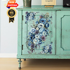 OLYCRAFT 3pcs/Set Cosmic Roses Rub on Transfers for Furniture and Rose