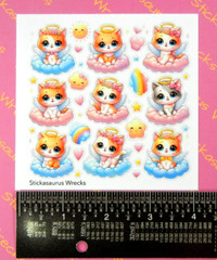 Angel Cats On Colorful Clouds Sticker Sheet