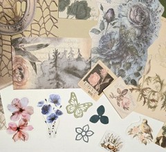 Scrapbook Pages Kit Ephemera Papers Images Stickers Frames Junk Journal Cards