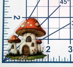 Mushroom Fairy Tale House Clear Vinyl Decal Sticker Water Resistant Laptop Gift