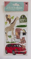Jolee’s Drive Thru Safari Park Car Animals Giraffe Monkeys Scrapbooking Stickers