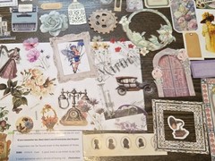 Junk Journal Kit Vintage Style Paper Stickers Tags Tickets Images Ephemera Craft