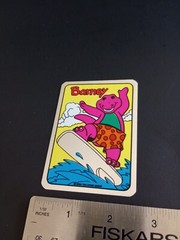 Vintage Stickers Barney Dinosaur Foil Mylar Vending Machine Sticker Reflective