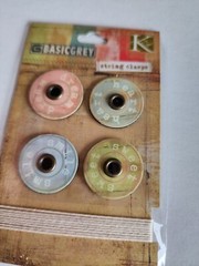 Basic Grey New Metal Scrapbooking Embellishments String Clasps Card Retired #26