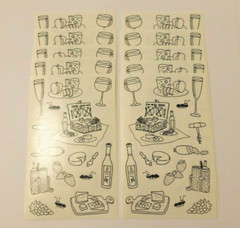 Mrs. Grossman’s Lot of 10 Sheets ~Pen & Ink Wine & Cheese~ 2006 Stickers