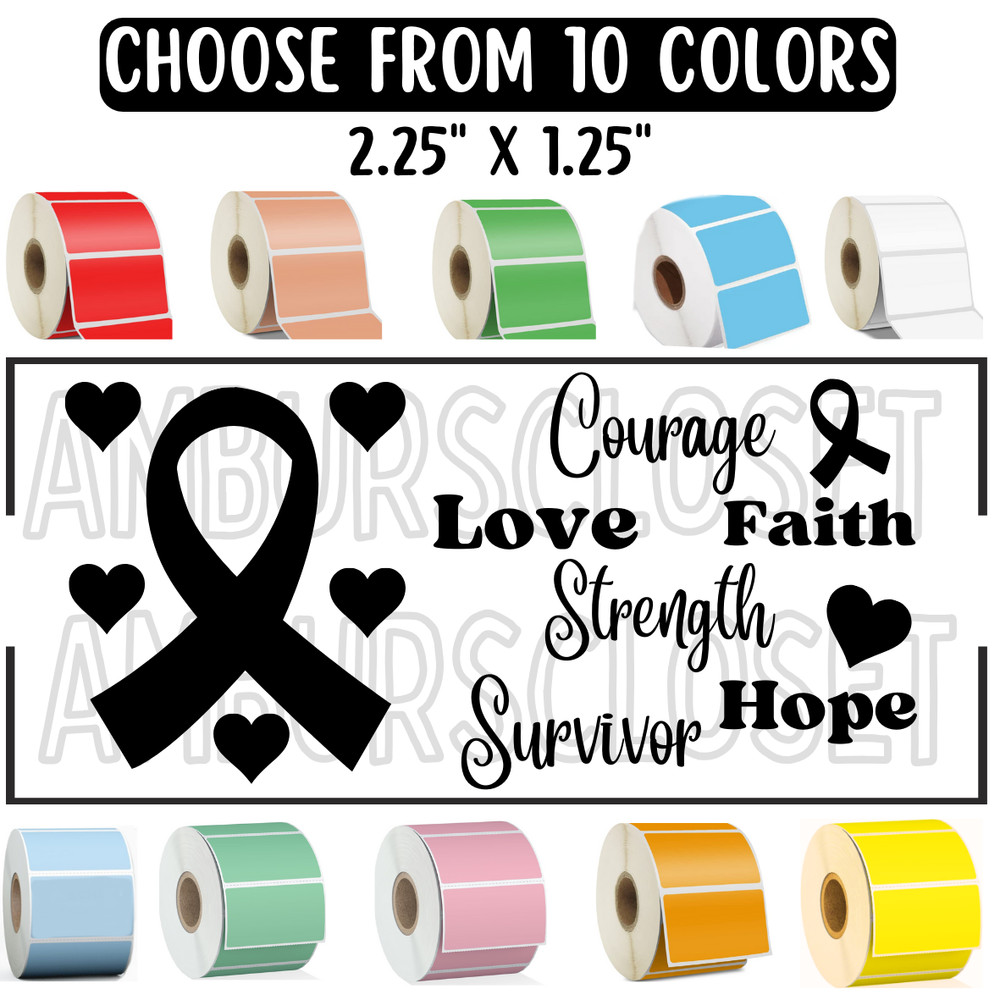 BREAST CANCER STICKERS WATERPROOF 2.25″ LABELS SEALS CANCER AWARENESS HOPE LOVE
