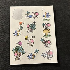 Vintage 1979 Hallmark Stickers Mice Mouse Bird 3 Loose Sheets Incomplete