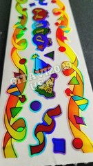 HAMBLY STUDIOS STICKERS HOLOGRAPHIC FOIL BORDERS PARTY CELEBRATION VINTAGE RARE