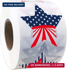 500 Pcs 4Th of July Patriotic Stickers 1.5Inch American Flag Sticker USA Fourth