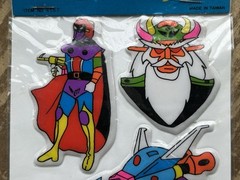 2 NOS Vintage Taiwan Cartoon Battle Space Robot Puffy Stickers