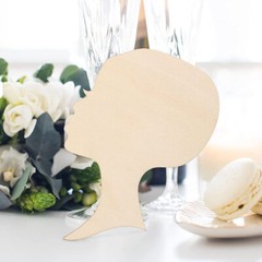 12PCS Head Silhouette Wooden Cutout African Woman Face Cutout Door Wall Hanging